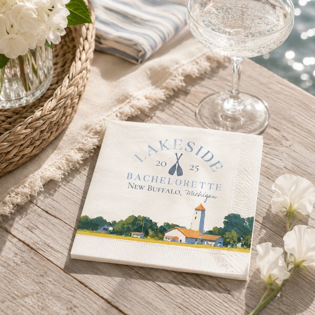 Coastal Lake Möhippa Pappersservett (Coastal Lake Bachelorette Napkins)