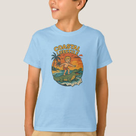 Coastal Life Alligator Surfing Retro FL Surf Beach T Shirt