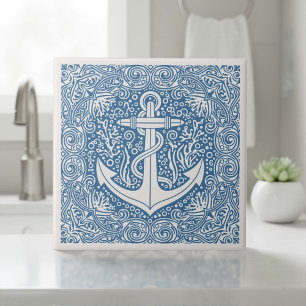 Coastal Life Series Anchor Blue D1208 Kakelplatta