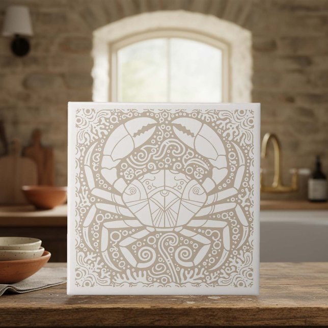 Coastal Life Series Crab Blue D1208 Kakelplatta (Skapare uppladdad)