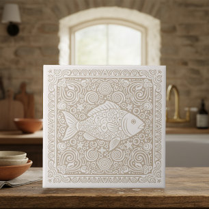 Coastal Life Series Fish Sand D1208 Kakelplatta