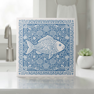 Coastal Life Series Fisk Blue D1208 Kakelplatta