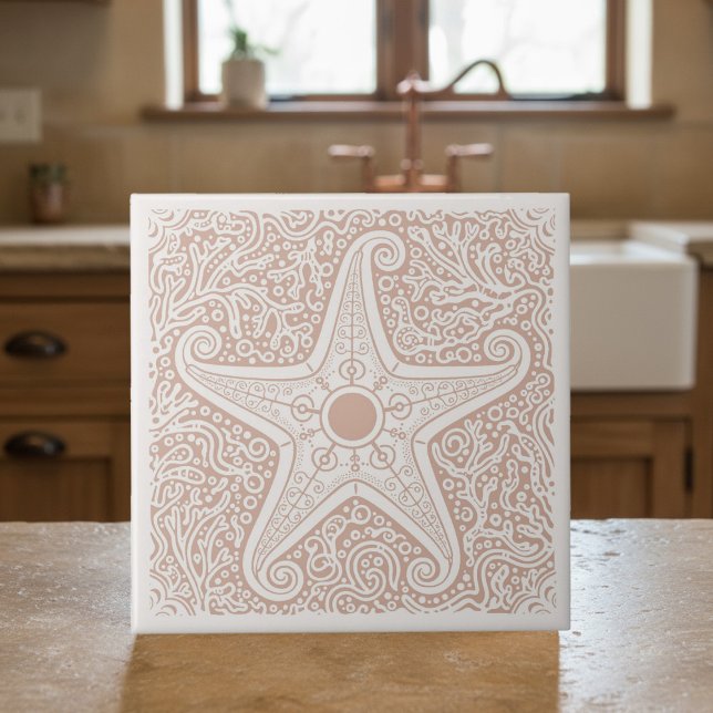 Coastal Life Series Starfish Coral D1208 Kakelplatta (Skapare uppladdad)
