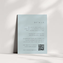 Coastal Light Blue All-in-One Wedding Details Tilläggskort