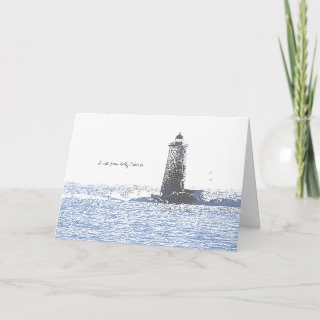 Coastal Lighthouse & Atlantic Ocean Nautical Theme Kort (Framsida)