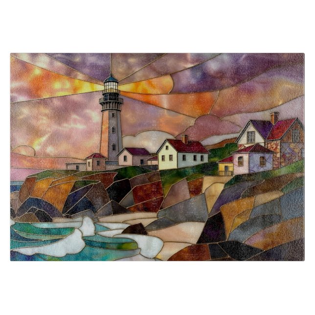 Coastal Lighthouse Cutting Board Beach Decor (Framsidan)