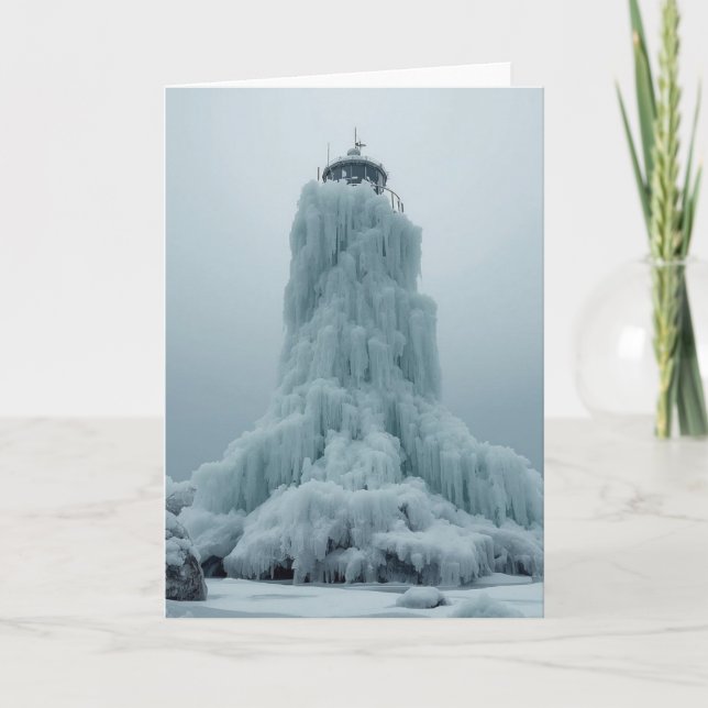 coastal lighthouse in winter kort (Framsida)