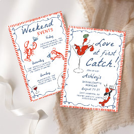 Coastal Lobster Bachelorette Inbjudningar