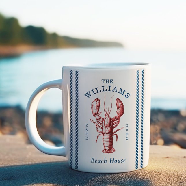 Coastal Lobster Beach House Kaffemugg (Skapare uppladdad)