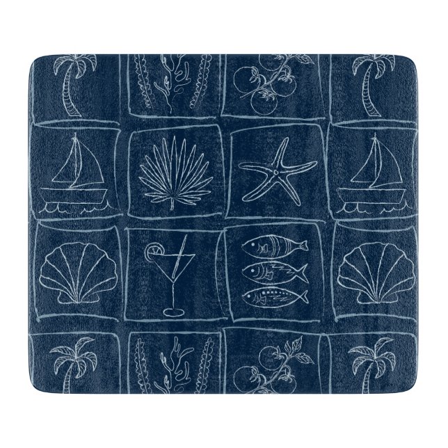 Coastal Mediterranean Faux Tile Nautical Navy (Framsidan)
