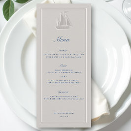 Coastal Nautical Sailboat Elegant Formal Wedding Meny
