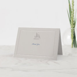Coastal Nautical Sailboat Tux Wedding Thank You Tack Kort