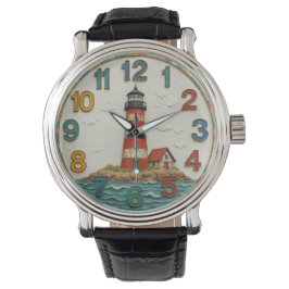 Coastal nautical seaside living Ocean lighthouse  Armbandsur