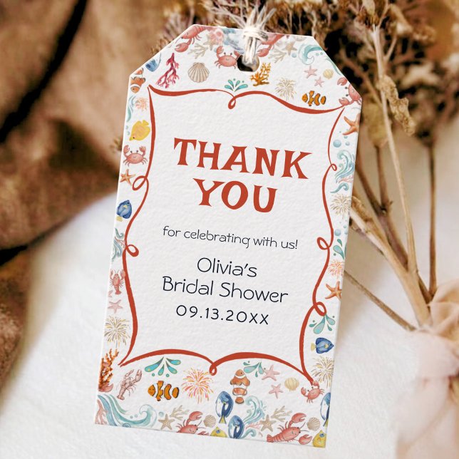 Coastal Nautical Thank You Bridal Shower Presentetikett (Skapare uppladdad)