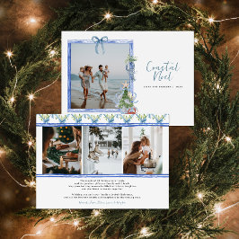 Coastal Noel | Elegant Coastal Christmas Photo Julkort