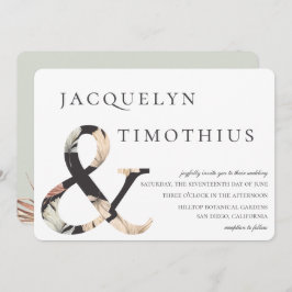 Coastal Oasis Boho-Chic Ampersand Bröllop Inbjudningar