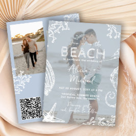 Coastal ocean beach destination wedding all in one inbjudningar