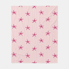 Coastal Ocean Tides Starfish Stripe Bougainvillea Fleecefilt