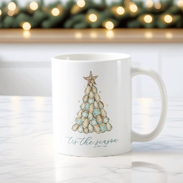 Coastal Oyster Shell Christmas Kaffemugg
