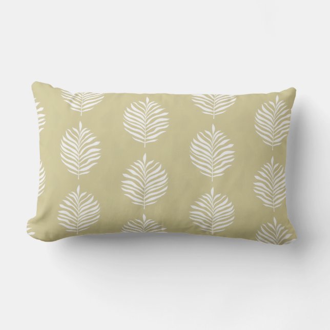 Coastal Palm Leaf Pattern Dusty Yellow  Lumbarkudde (Framsida)