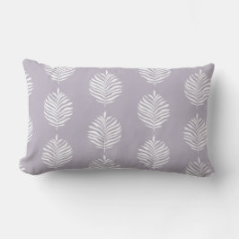 Coastal Palm Leaf Pattern Misty Lilac Throw Pillow Lumbarkudde