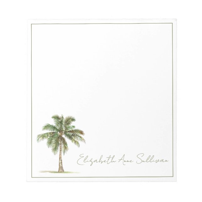 Coastal Palm Tree Personalized Anteckningsblock (Framsida)