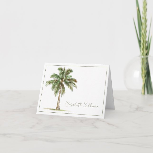 Coastal Palm Tree Personalized Anteckningskort (Framsida)
