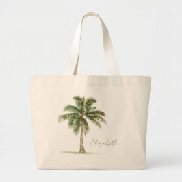 Coastal Palm Tree Personalized Jumbo Tygkasse