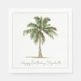 Coastal Palm Tree Personalized Pappersservett