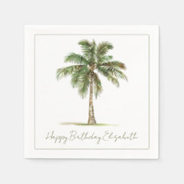 Coastal Palm Tree Personalized Party Pappersservett