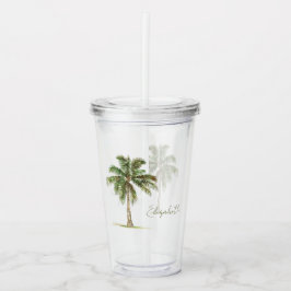 Coastal Palm Tree Personalized Take Away Mugg