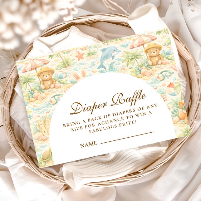 Coastal Pastel Animals Diapper Raffle Tilläggskort (Skapare uppladdad)
