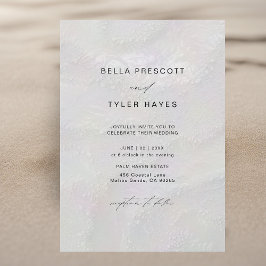 Coastal Pearly Sands Beach Ocean Elegant Wedding Inbjudningar