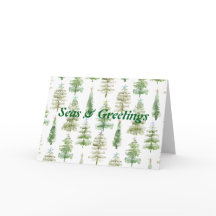 Coastal Pines Holiday Seas and Greetings Julkort