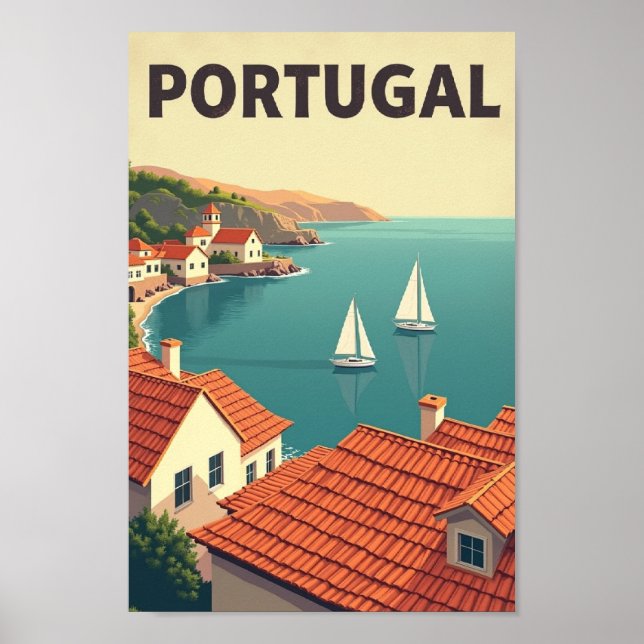 Coastal Portugal – Retro Seaside Escape Poster (Framsidan)