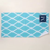 Coastal Preppy Nautical Monogram – Turkos & Marin