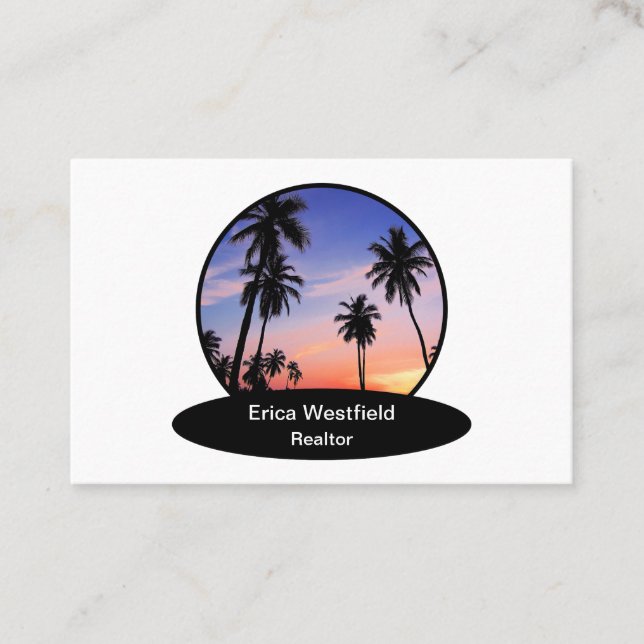 Coastal Real Estate Theme Business Cards Visitkort (Framsida)