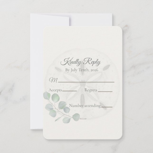 Coastal Sand Dollar Wedding  OSA Kort (Framsida)