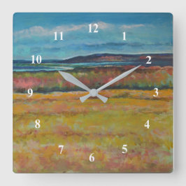 Coastal Sand Dune Shoreline Beach House Clock Fyrkantig Klocka