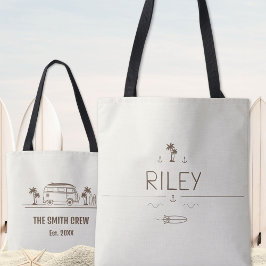 Coastal Sand Vintage Van Surfer All-Over-Print Tygkasse