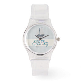 Coastal Scrapbook Sailboat Armbandsur