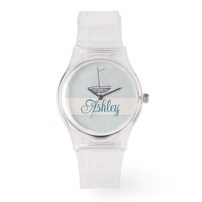 Coastal Scrapbook Sailboat Armbandsur (Framsida)