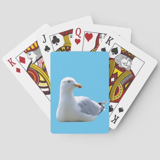 Coastal Seagull Nature Seaside Bird Art Deck Casinokort (Baksidan)