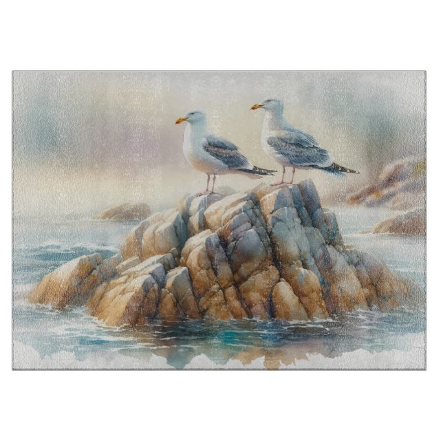 Coastal Seagulls Watercolor Seascape (Framsidan)