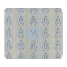 Coastal Seahorse Cameo Blue Cream Strip Monogram