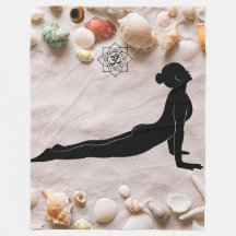 Coastal Serenity: Cobra Pose with Om Mandala