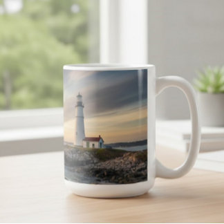 Coastal Serenity Lighthouse Wrap Mug (15oz) Kaffemugg