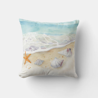 Coastal Serenity Waves Throw Pillow Kudde