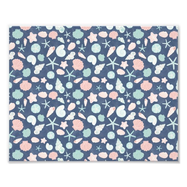 Coastal Shells Beach & Ocean Design Fototryck (Framsidan)