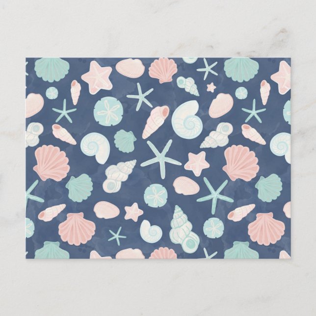 Coastal Shells Beach & Ocean Design Vykort (Framsida)